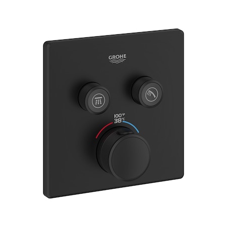 Grohe Dual Function Thermostatic Valve Trim, Black 291412430